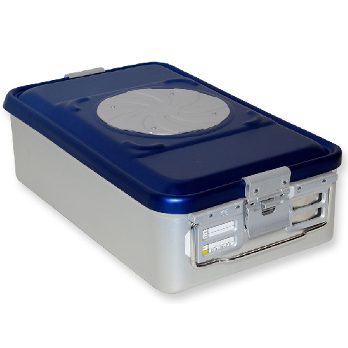 KONTEINERS AR VĀRSTU – VIDĒJS, H 135 MM – ZILS – PERFORĒTS