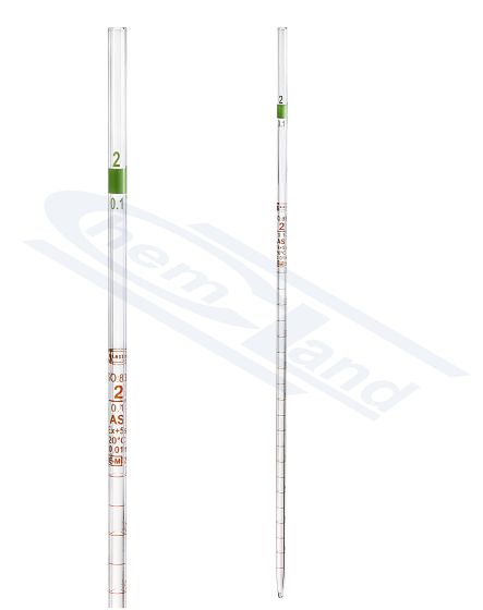 GLASSCO MULTIMĒRĪŠANAS PIPETE 00.1(0.01) CL AS PARTIJAS SERTIFIKĀTS, BRONZAS SKALA