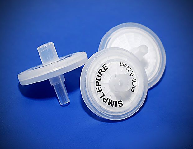 PVDF ŠĻIRCES FILTRS (PREFILTR GF) 25MM 0,22UM 1 GAB.