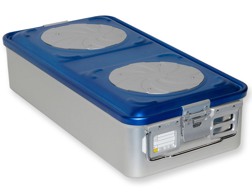 Konteineris ar vārstu-liels h 135 mm-zils-ar perforāciju