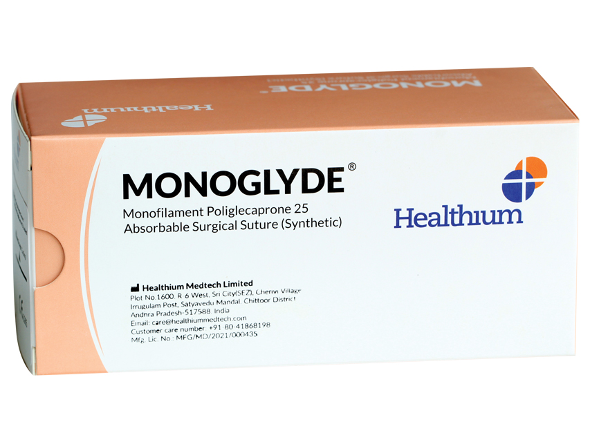 Ķirurģiskais diegs Monocryl, absorbējams, 0 aplis, 1/2 adata, 30mm-70cm, caurspīdīgs, N12