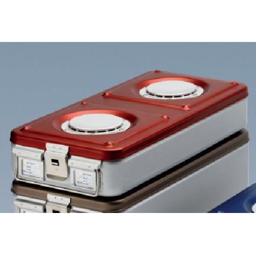 Alumīnija konteineris ar 1 vārstu 58x27x15.5 sarkans