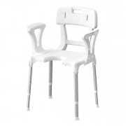 Dušas krēsls ar roku balstiem un muguras atzveltni