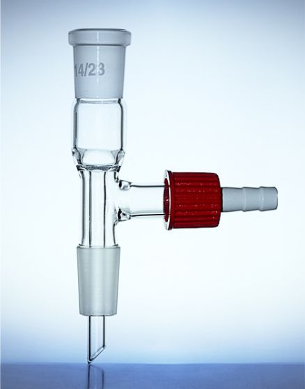 uztvērēja adapteris taisns ar vakuuma savienojumu 2x19/26 ar skrūvju vītni PP GLASSCO