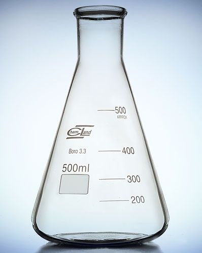 konusveida kolba ar šauru kakliņu 02000 ml CHEMLAND