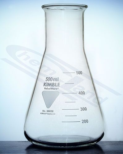 konusveida kolba ar platu kakliņu 00500 ml KIMBLE