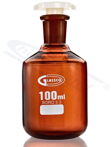 pudele ar BORO 3,3 00100 WS 14/23 ORANGE SiO2>80,5 perc GLASSCO PE aizbāzni