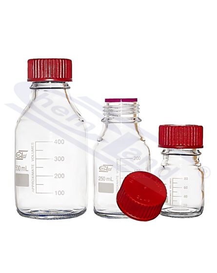 pudele ar sarkanu uzskrūvējamu vāciņu 1000ml līdz 200 oC