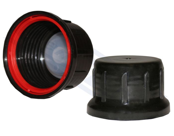 skrūvējams vāciņš farmācijas pudelēm 1000ml, pašblīvējošs sarkans gredzens un aizbāzniņš