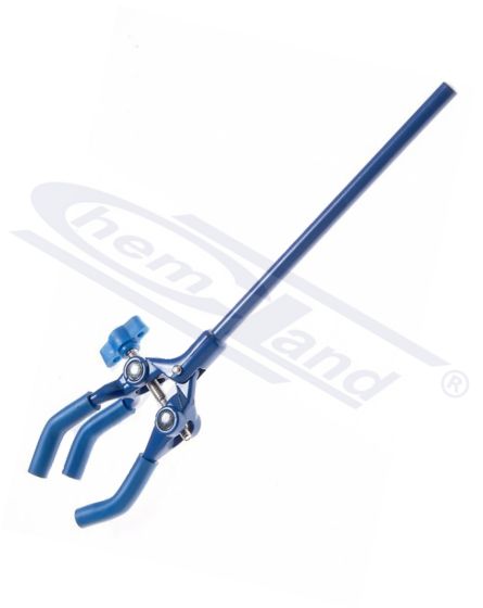 skava kondensatoram ar trim pirkstiem, kas krāsota zilā krāsā