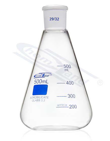 konusveida kolba NS .14/23 vāciņš. 00050ml CHEMLAND NEW LINE