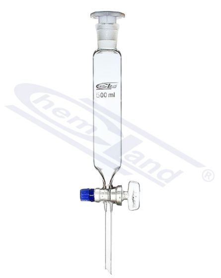 Cilindriskais kolektors zemes 24/29 krāna stikls0500ml Chemland