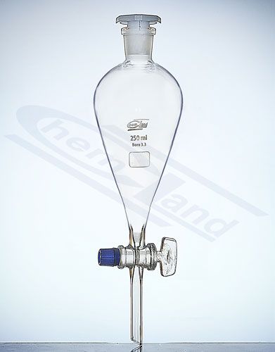 Atdalīšanas piltuve ar ligzdu Squib 24/29 Stopkrāns stikls 1000ml