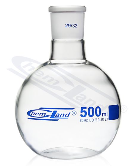 kolba ar plakanu dibenu 00500ml NS 29/32 CHEMLAND NEW LINE