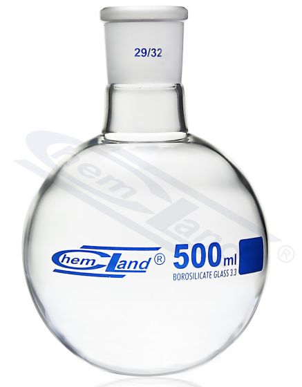 pudele ar apaļu dibenu 00050 ml, ligzda 29/32 CHEMLAND NEW LINE