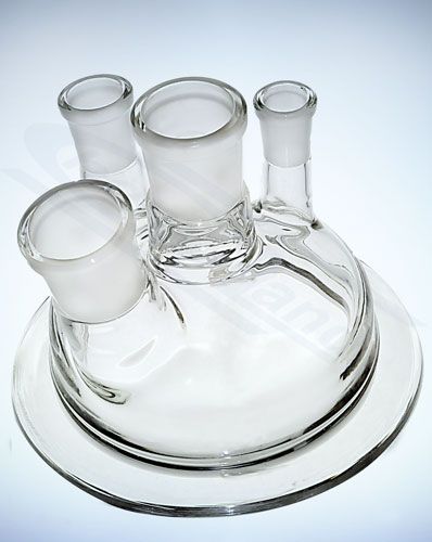 reakcijas kolbas vāciņš diam. 100, galvenā ligzda 29/32, sānu ligzdas 19/26 un 14/23