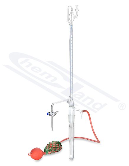 birete pēc Pellet, CHEMLAND NEW LINE, stikla aizbāzni, 25, cl.AS 0,1, ar sloksni un gumijas spuldzīti tīklā, komplektā.