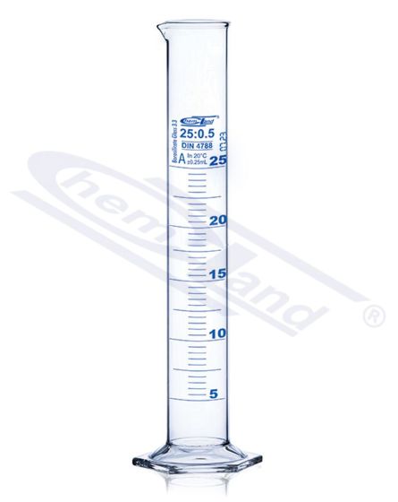 CHEMLAND NEW LINE A CLASS mērcilindrs. ZILS SERTIFIKĀTS 0500ml st.stikls