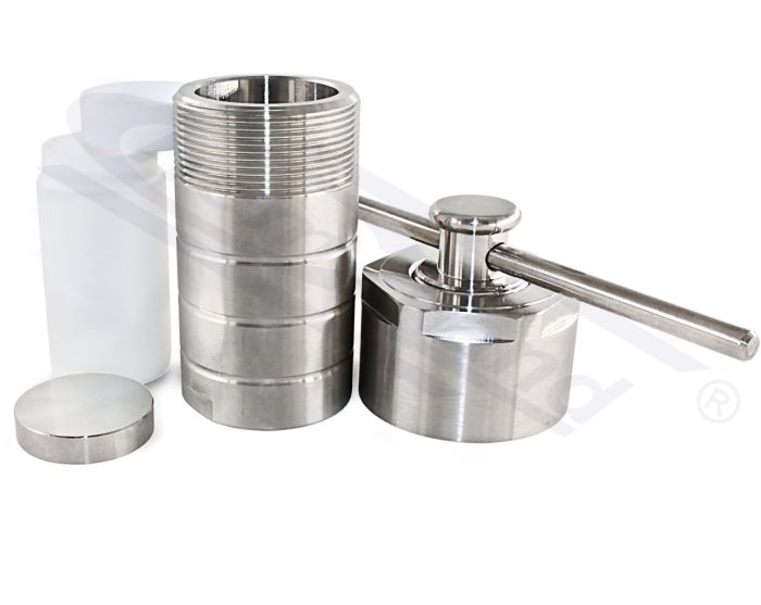 Hidrotermiskās kausēšanas reaktors 0015 ml, nerūsējošais tērauds SS304 ar PTFE oderējumu līdz 230oC, darba spiediens ≤3 Mpa